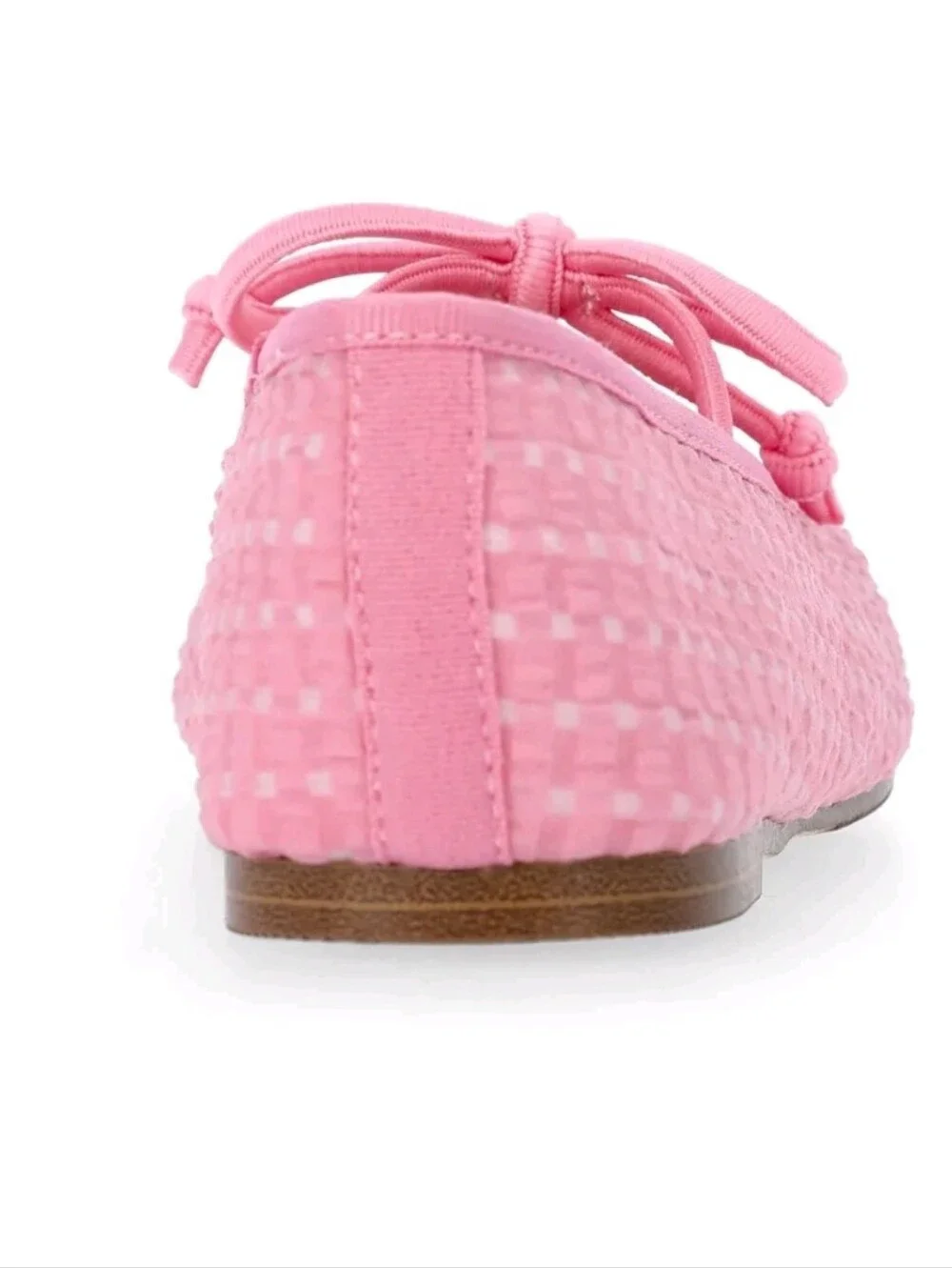 NYC Little Big Girls' Pink Gingham Mesh Ballet Flats Size 2